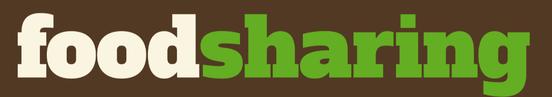 Das Logo der Initiative foodshring mit weiß, grüner Schrift auf braunem Grund